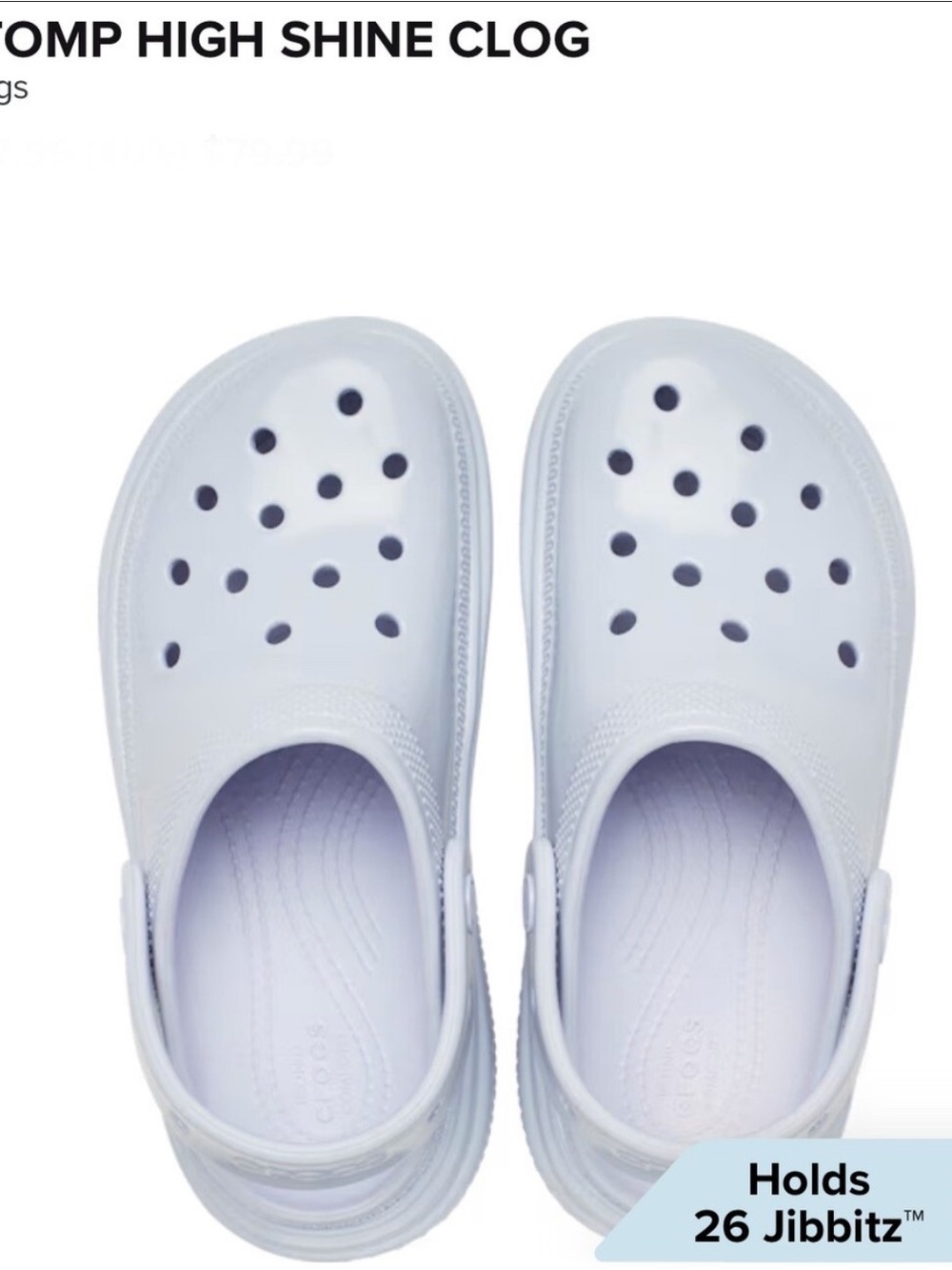 CROCS Kids' Stomp High Shine Clog in Dreamscape Light White